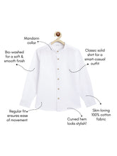 Load image into Gallery viewer, Campana Boys Solid Mandarin Collar Shirt - White
