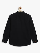 Load image into Gallery viewer, Campana Boys Solid Mandarin Collar Shirt - Black
