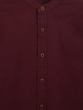 Load image into Gallery viewer, Campana Boys Solid Mandarin Collar Shirt - Plum
