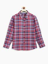 Load image into Gallery viewer, Campana Boys Wilson Full Sleeve Shirt - Checks - Red &amp; French Blue
