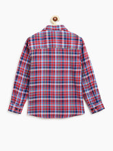 Load image into Gallery viewer, Campana Boys Wilson Full Sleeve Shirt - Checks - Red &amp; French Blue
