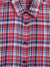 Load image into Gallery viewer, Campana Boys Wilson Full Sleeve Shirt - Checks - Red &amp; French Blue
