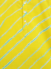 Load image into Gallery viewer, Campana Boys Bansi Dhoti Kurta Set - Leheriya Print - Yellow &amp; Sky Blue
