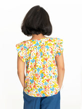 Load image into Gallery viewer, Campana Girls Erika Short Sleeves Button-down Top - Floral Print - Multicolour
