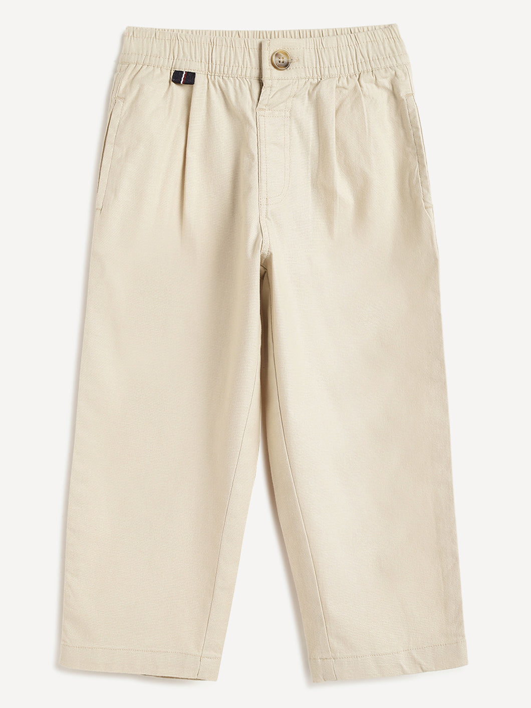 Campana Boys Hugo Cotton-Lycra Relax Fit Pull-on Pants - Beige