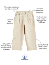 Load image into Gallery viewer, Campana Boys Hugo Cotton-Lycra Relax Fit Pull-on Pants - Beige

