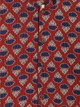 Load image into Gallery viewer, Campana Boys Mrinal Button Down Kurta Pyjama Set - Kantha Block Print - Red Navy &amp; Off White
