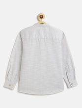 Load image into Gallery viewer, Campana Boys Jon Full Sleeves Striped Cotton Shirt - Light Grey
