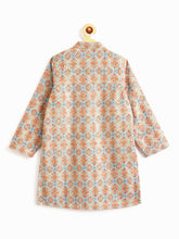 Load image into Gallery viewer, Campana Boys Sherwani Set - Burfi Embroidery - Rust &amp; Blue
