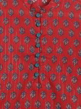 Load image into Gallery viewer, Campana Boys Mehul Kurta Pyjama Set - Festive Blockprint - Red &amp; Green
