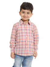 Load image into Gallery viewer, Campana Boys Wilson Full Sleeve Shirt - Checks - Orange &amp; Multicolour
