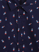 Load image into Gallery viewer, Campana Boys Ice Candy Print Wilson Full Sleeve Shirt - Navy Blue
