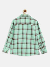 Load image into Gallery viewer, Campana Boys Wilson Windowpane Checks Full Sleeve Shirt - Mint Green
