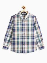 Load image into Gallery viewer, Campana Boys Wilson Plaid Checks Full Sleeves Shirt - Blue, Green &amp; White
