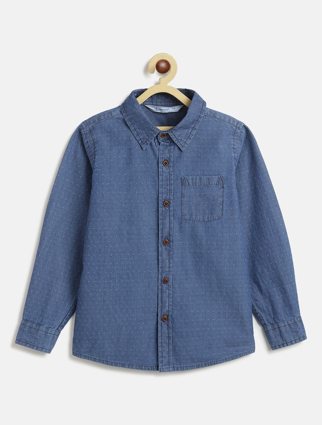 Campana Boys Wilson Full Sleeves Denim Shirt - Blue