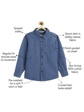 Load image into Gallery viewer, Campana Boys Wilson Full Sleeves Denim Shirt - Blue
