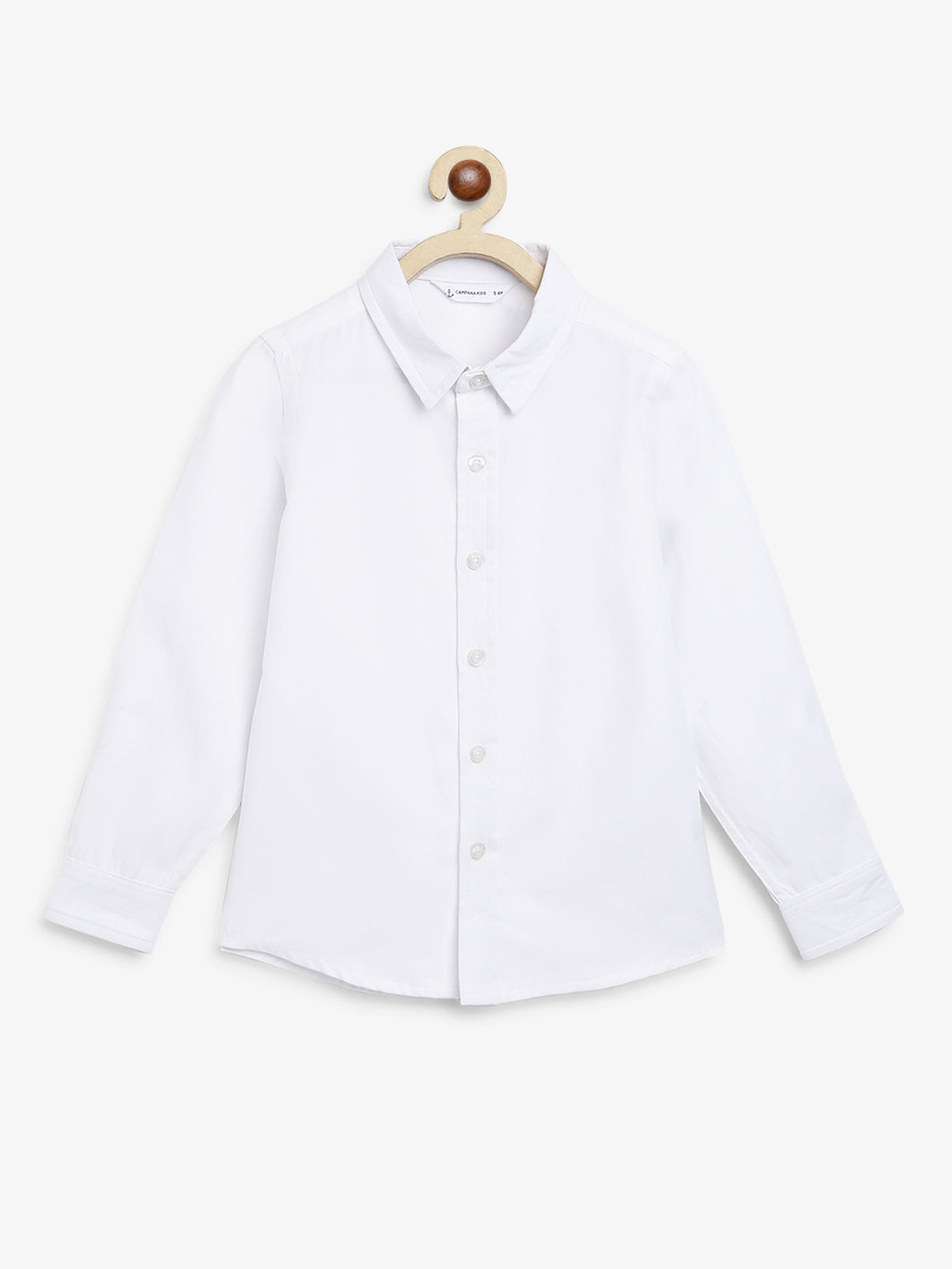 Campana Boys Wilson Full Sleeves Oxford Shirt - White