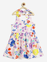 Load image into Gallery viewer, Campana Girls Cheryl Halter Neck Dress - Watercolour Florals - Pink &amp; Multicolour
