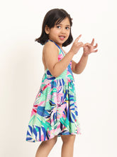 Load image into Gallery viewer, Campana Girls Cheryl Halter Neck Dress - In the Jungle Print - Multicolour &amp; Pink
