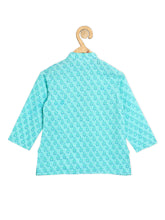 Load image into Gallery viewer, Campana Boys Mehul Dhoti Kurta Set - Block Print - Sea Green &amp; Blue
