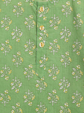 Load image into Gallery viewer, Campana Boys Bansi Dhoti Kurta Set - Garden Print - Green &amp; Yellow
