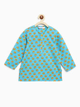 Load image into Gallery viewer, Campana Boys Bansi Dhoti Kurta Set - Kamal Boota- Blue &amp; Yellow
