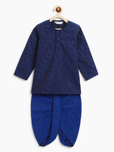 Load image into Gallery viewer, Campana Boys Bansi Dhoti Kurta Set - Jacquard Paisley Pattern - Royal Blue
