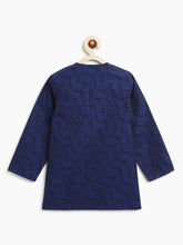 Load image into Gallery viewer, Campana Boys Bansi Dhoti Kurta Set - Jacquard Paisley Pattern - Royal Blue
