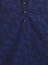 Load image into Gallery viewer, Campana Boys Bansi Dhoti Kurta Set - Jacquard Paisley Pattern - Royal Blue
