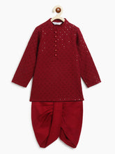 Load image into Gallery viewer, Campana Boys Mehul Dhoti Kurta Set - Dazzling Sequin Embroidery - Maroon
