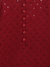 Load image into Gallery viewer, Campana Boys Mehul Dhoti Kurta Set - Dazzling Sequin Embroidery - Maroon
