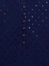 Load image into Gallery viewer, Campana Boys Mehul Dhoti Kurta Set - Dazzling Sequin Embroidery - Midnight Blue
