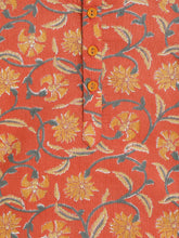 Load image into Gallery viewer, Campana Boys Bansi Dhoti Kurta Set - Floral Jaal Print - Brick Orange &amp; Mustard
