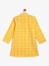 Load image into Gallery viewer, Campana Boys Palash Kurta Pyjama Set - Shell Block Print - Yellow
