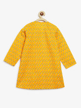 Load image into Gallery viewer, Campana Boys Mrinal Kurta Pyjama Set - Small Booti Print - Yellow
