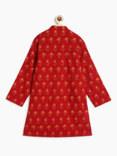 Load image into Gallery viewer, Campana Boys Palash Kurta Pyjama Set - Rustic Flower Motif - Maroon
