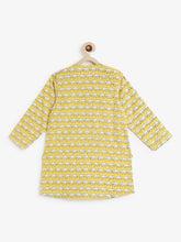 Load image into Gallery viewer, Campana Boys Mrinal Kurta Pyjama Set - Elephant Print - Yellow
