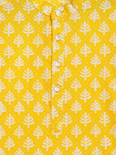 Load image into Gallery viewer, Campana Boys Palash Kurta Pyjama Set - Block Print - Lemon Yellow &amp; White
