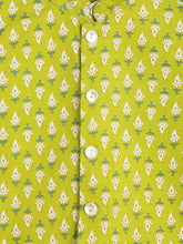 Load image into Gallery viewer, Campana Boys Nishant Kurta Pyjama with Jacket Set - Paisley &amp; Floral Print- Lime Green
