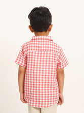 Load image into Gallery viewer, Campana Boys Yuki Short Sleeve Cotton Shirt - Checks - Red &amp; White
