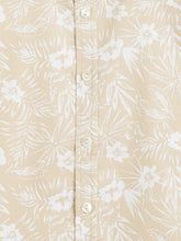 Load image into Gallery viewer, Campana Boys Yuki Short Sleeve Cotton Shirt - Hawaiian Print - White &amp; Beige
