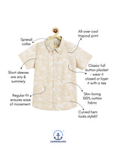 Load image into Gallery viewer, Campana Boys Yuki Short Sleeve Cotton Shirt - Hawaiian Print - White &amp; Beige
