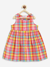Load image into Gallery viewer, Campana Girls Amy Pack of Two Dresses - Checks &amp; Floral Print - Pink &amp; Multicolour
