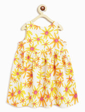 Load image into Gallery viewer, Campana Girls Amy Pack of 2 Printed Dresses - Flowers &amp; Dots - Orange &amp; White
