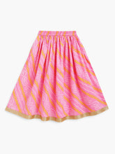 Load image into Gallery viewer, Campana Girls Papiha Lehenga Choli Set - Bandhini Print - Yellow &amp; Pink
