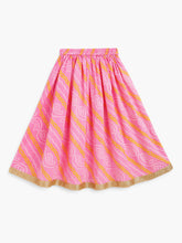 Load image into Gallery viewer, Campana Girls Papiha Lehenga Choli Set - Bandhini Print - Yellow &amp; Pink
