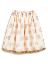 Load image into Gallery viewer, Campana Girls Papiha Lehenga Choli Set - Geometric Print - White &amp; Pink
