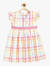 Load image into Gallery viewer, Campana Girls Ruby Crossover Dress - Pastel Checks - Pink &amp; Multicolour
