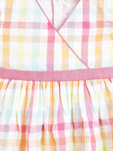Load image into Gallery viewer, Campana Girls Ruby Crossover Dress - Pastel Checks - Pink &amp; Multicolour
