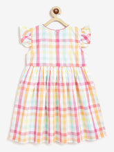 Load image into Gallery viewer, Campana Girls Ruby Crossover Dress - Pastel Checks - Pink &amp; Multicolour
